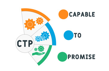 CTP - Capable to Promise acronym. business concept background. vector illustration concept with keywords and icons. lettering illustration with icons for web banner, flyer, landing