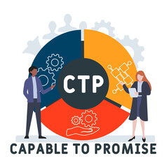 CTP - Capable to Promise acronym. business concept background. vector illustration concept with keywords and icons. lettering illustration with icons for web banner, flyer, landing