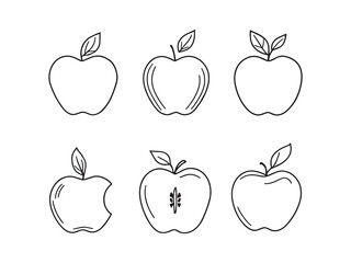 Apples vector line art
