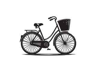 Fototapeta premium Bicycle Silhouette – Minimal Bike Vector for Sports and Travel Themes.