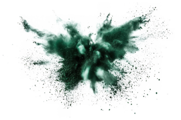 Abstract green ink splash isolated on transparent background