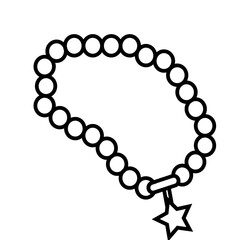 Obraz premium Elegant Bead Chain with Star Pendant: A refined bead chain necklace, adorned with a delicate star pendant, epitomizes understated elegance and timeless appeal.