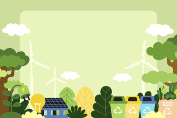Green Ecologic Landscape flat Background