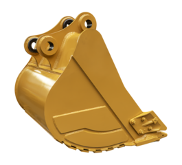 Yellow bucket excavator