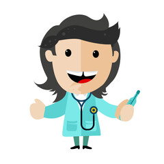 cute smiling female doctor – vector illustration