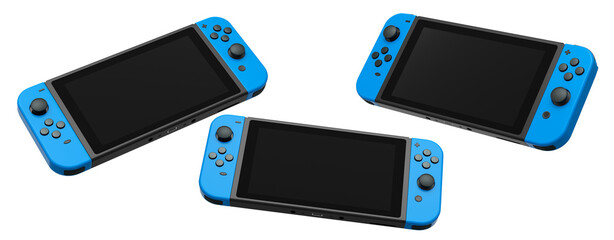 Realistic video game controllers console attached to mobile phone isolated on white background with clipping path © Vasyl Onyskiv