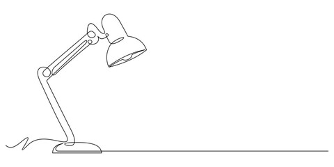 Desk lamp vector with continuous line style
