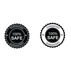 100% Save Stamp, 100% Safe Sticker, High Quality isolated on white background safe guaranteed product 