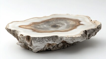 Oval petrified wood slab, light & dark tones