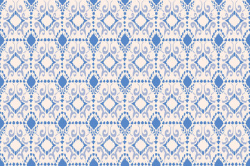 Ikat print embroidery, Patterns ethnic oriental, iKat pattern traditional design for background backdrop carpet wallpaper clothing batik fabric tribal textile vector illustration print embroidery.