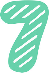 Fototapeta premium Striped Doodle Number 7 
