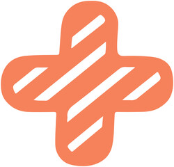 Striped Doodle Plus Symbol Icon +