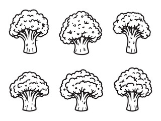 Broccoli vector line art
