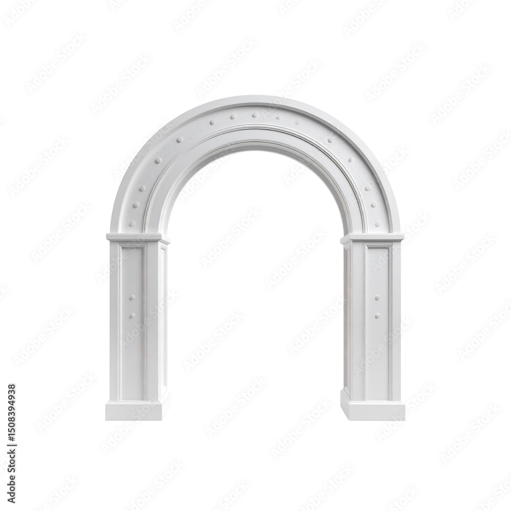 Fototapete elegant white archway architectural design element 3d on transparent background