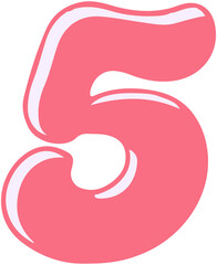 Cute Puffy Bold Number 5
