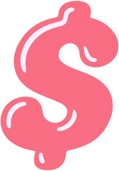 Cute Puffy Bold Money symbol icon $