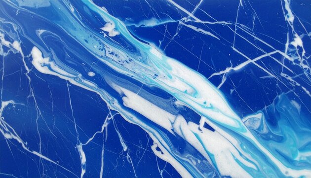 Luxurious Deep Ocean Blue Marble Texture with Soft White and Turquoise Veining. Elegant Polished Stone Surface Background for Modern Interior Design and High-End Graphics