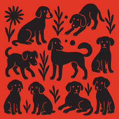 Playful Dog Pattern Illustration