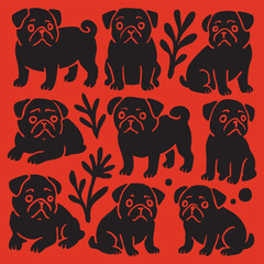 Playful Dog Pattern Illustration