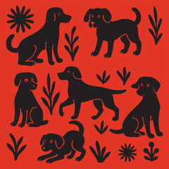 Playful Dog Pattern Illustration