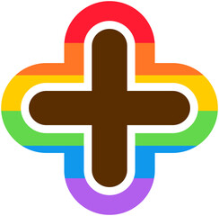 Fototapeta premium Rainbow Plus Symbol Icon +