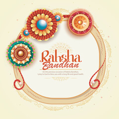 vector illustration of Raksha Bandhan with creative Background
