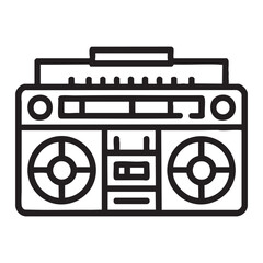Fototapeta premium Boombox Icon Representing Retro Music Player Audio Sound Cassette Vintage Speaker Radio Entertainment Technology Media Stereo Tape