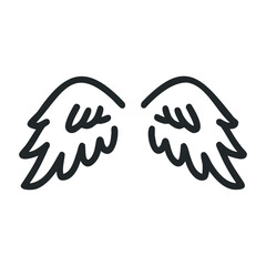 Obraz premium Simple line drawing of symmetrical angel wings – stock vector icon in line drawing style