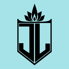 JL Logo with Elegant Crown Symbol and Shield
