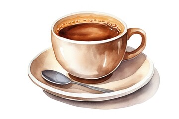 Obraz premium Coffee saucer spoon plate.