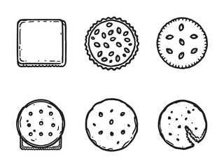 Crackers line art vector