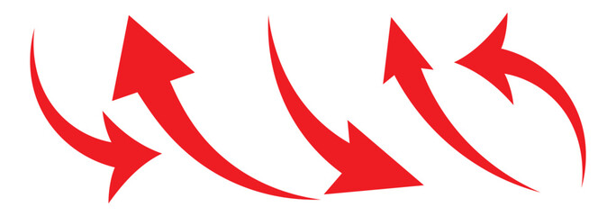 Curved arrows.  Rotate around set icon. Circle signs vertical, vector illustration.