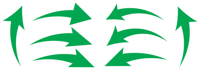 Curved arrows. Rotate around set icon. Circle signs vertical, vector illustration.