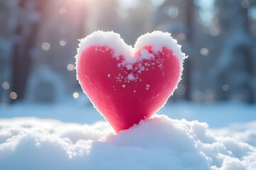 Fototapeta premium heart in the snow