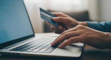 Image of a person who is going to pay using a credit card in ecommerce