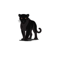 Majestic Black Panther Standing Proudly with Intense Gaze and Shadow