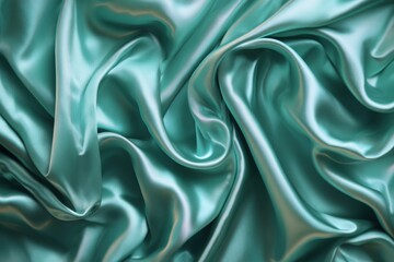 Fototapeta premium Teal Satin Fabric Texture Background