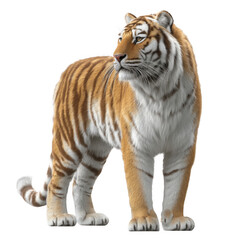 Obraz premium Realistic tiger image isolated on transparent background