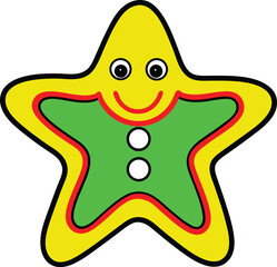 vector outline gingerbread star cookie logo icon w.eps