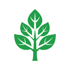 green tree leaf silhouette icon vector icon