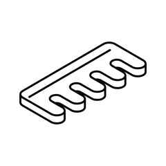 A well crafted isometric icon of classic hair comb