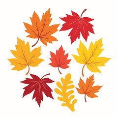 Colorful autumn leaves arranged in a circular pattern, nature's beauty