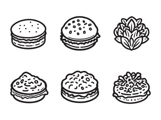 Ground beef line art vector