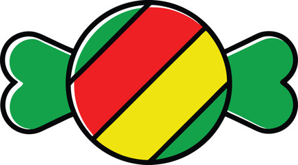 vector outline wrapped candy logo icon with white  (1).eps