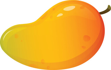 Summer fruit mango. Fresh and ripe mango fruit in cartoon style.