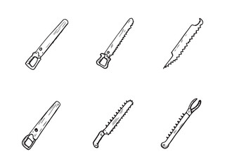 Handsaw line art vector