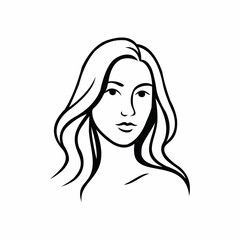 Elegant Woman Line Art Logo with Modern Feminine Style