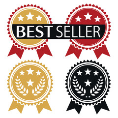 Obraz premium Best Seller Badges Set Isolated on White Background, Vector Illustration
