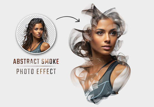 Abstract Smoke Dispersion Photo Effect Mockup