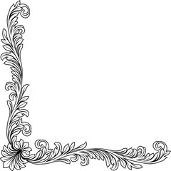 Filigree Crest Corner Motif Floral Pattern Frame